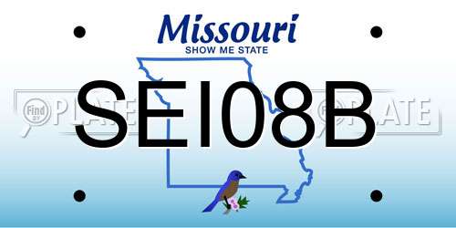 SEI08B Missouri License Plate