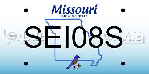 SEI08S Missouri License Plate