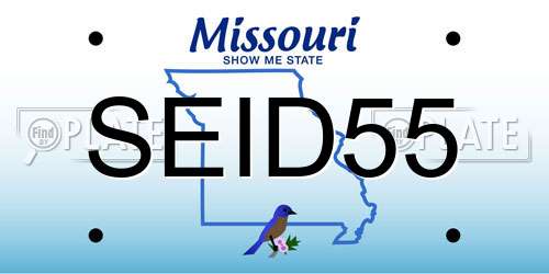 SEID55 Missouri License Plate
