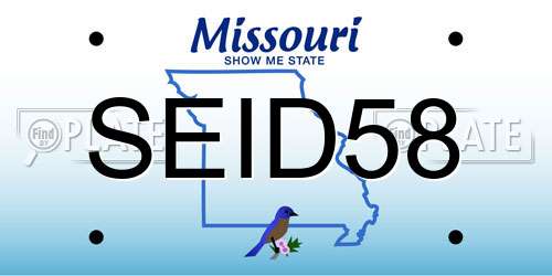 SEID58 Missouri License Plate