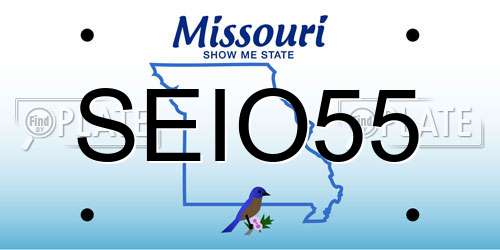 SEIO55 Missouri License Plate