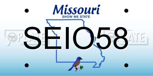 SEIO58 Missouri License Plate