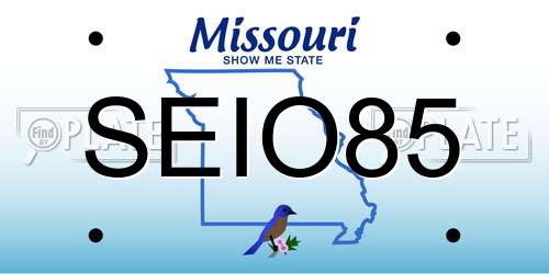 SEIO85 Missouri License Plate