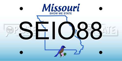 SEIO88 Missouri License Plate