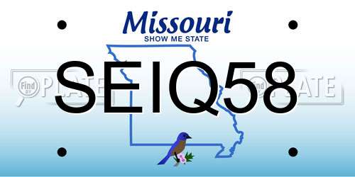 SEIQ58 Missouri License Plate