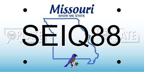 SEIQ88 Missouri License Plate