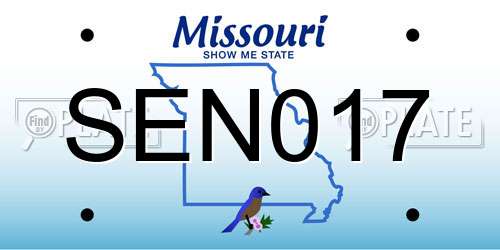 SEN017 Missouri License Plate