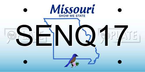 SENQ17 Missouri License Plate
