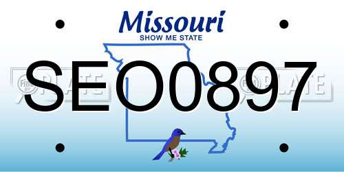 SEO0897 Missouri License Plate