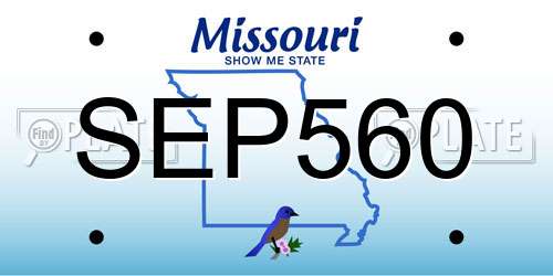 SEP560 Missouri License Plate
