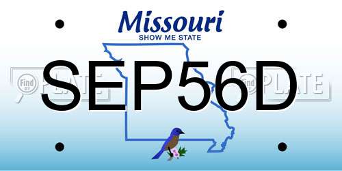 SEP56D Missouri License Plate