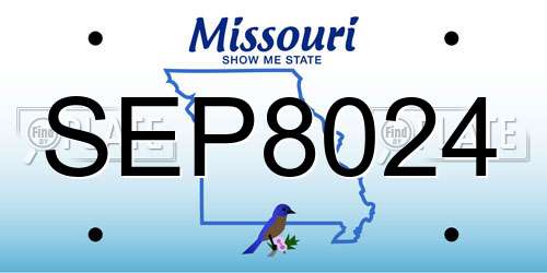 SEP8024 Missouri License Plate