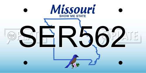 SER562 Missouri License Plate