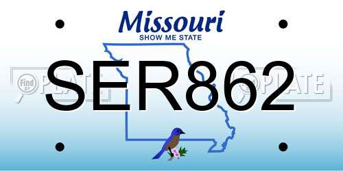 SER862 Missouri License Plate