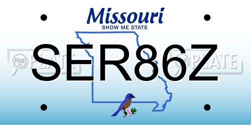 SER86Z Missouri License Plate