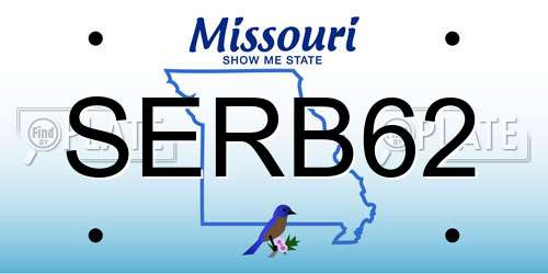 SERB62 Missouri License Plate