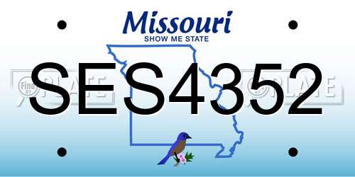 SES4352 Missouri License Plate