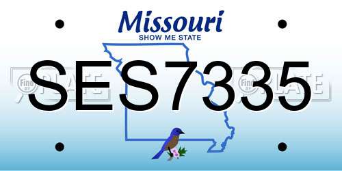 SES7335 Missouri License Plate