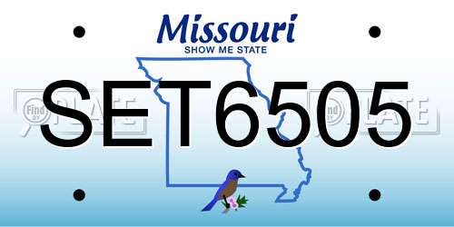 SET6505 Missouri License Plate