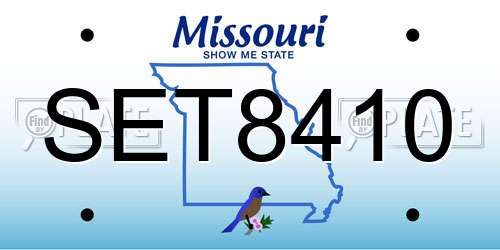 SET8410 Missouri License Plate
