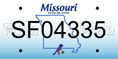 SF04335 Missouri License Plate