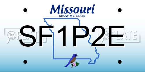 SF1P2E Missouri License Plate