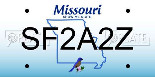 SF2A2Z Missouri License Plate
