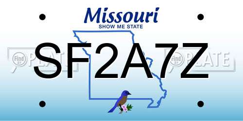 SF2A7Z Missouri License Plate
