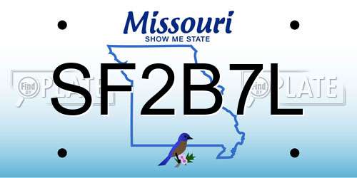 SF2B7L Missouri License Plate