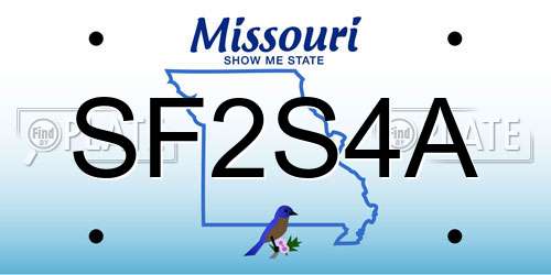 SF2S4A Missouri License Plate