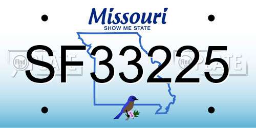 SF33225 Missouri License Plate