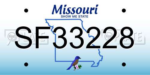SF33228 Missouri License Plate