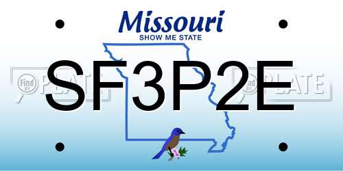 SF3P2E Missouri License Plate