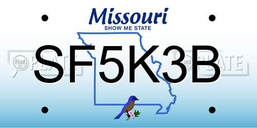 SF5K3B Missouri License Plate