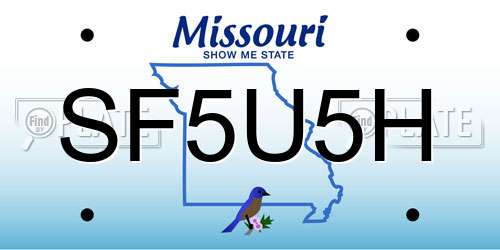 SF5U5H Missouri License Plate