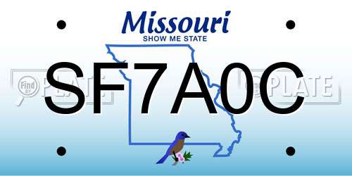 SF7A0C Missouri License Plate