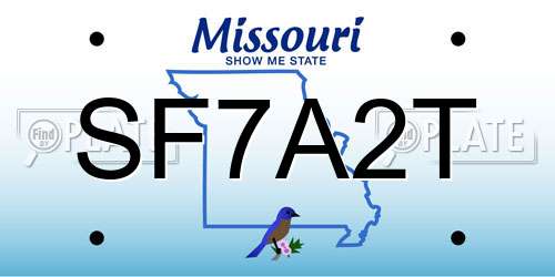 SF7A2T Missouri License Plate