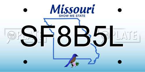 SF8B5L Missouri License Plate
