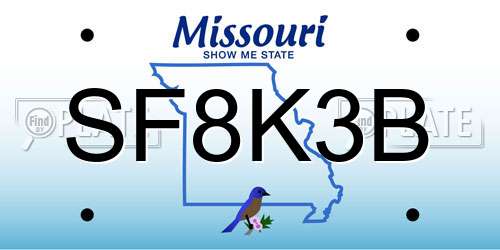 SF8K3B Missouri License Plate