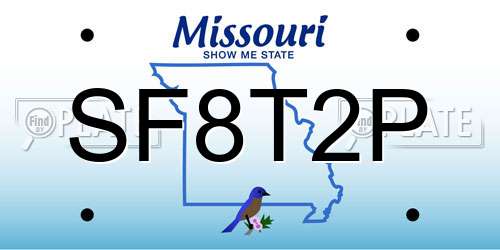 SF8T2P Missouri License Plate