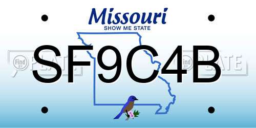SF9C4B Missouri License Plate