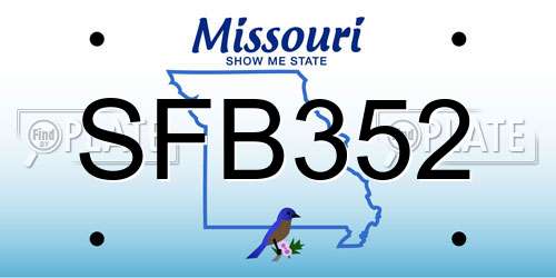 SFB352 Missouri License Plate