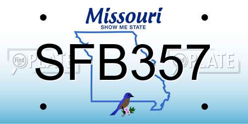 SFB357 Missouri License Plate