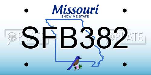 SFB382 Missouri License Plate