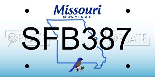 SFB387 Missouri License Plate
