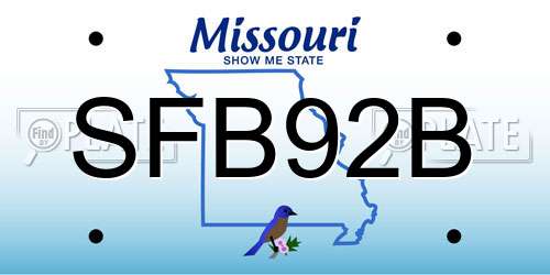SFB92B Missouri License Plate