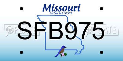 SFB975 Missouri License Plate