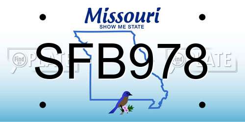 SFB978 Missouri License Plate