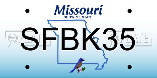 SFBK35 Missouri License Plate