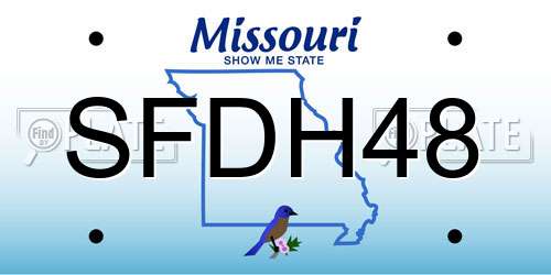 SFDH48 Missouri License Plate